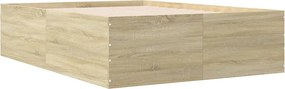 vidaXL Πλαίσιο Κρεβατιού Sonoma Δρυς 135x190 εκ. Επεξεργασμένο Ξύλο