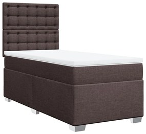 ΚΡΕΒΑΤΙ BOXSPRING ΜΕ ΣΤΡΩΜΑ ΣΚΟΥΡΟ ΚΑΦΕ 90X200 ΕΚ. ΥΦΑΣΜΑΤΙΝΟ 3290388