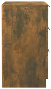 vidaXL Κομοδίνο Καπνιστή Δρυς 40 x 36 x 65 εκ.