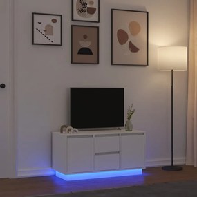 vidaXL ντουλάπι τηλεόρασης  με φώτα LED Λευκό 100x41x50 cm