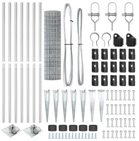 vidaXL Euro Fence με 7 άγκιστρα 1.2x10 μ Γαλβανισμένος χάλυβας