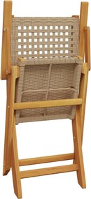 vidaXL Σετ Επίπλων Bistro 3 τεμ. Μπεζ Ρατάν/Μασίφ Ξύλο