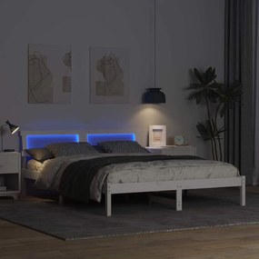vidaXL Σκελετός Κρεβατιού Λευκό 150 x 200 cm Στερεά ξυλεία πεύκου