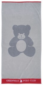 Πετσέτα Θαλάσσης Βαμβακερή 70x140εκ. Beach Towels 3895 Γκρι-Κόκκινη Greenwich Polo Club Junior