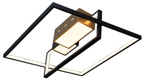 InLight Πλαφονιέρα οροφής LED 65W 3CCT σε μαύρη και χρυσαφί απόχρωση D:50cm 6046