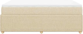 vidaXL Κρεβάτι Boxspring με Στρώμα Κρεμ 140x200 εκ. Υφασμάτινο