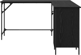 vidaXL Γραφείο Μαύρη Οξυά 141 x 141 x 75 εκ Επεξεργασμένο ξύλο