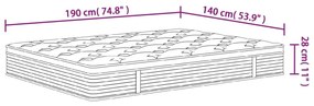 Στρώμα με Pocket Springs Μεσαία Plus Σκληρότητα 140x190 εκ. - Γκρι