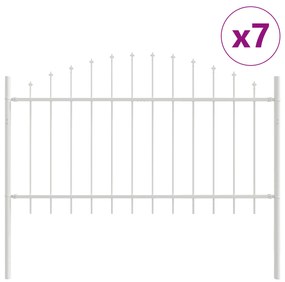 vidaXL Φράκτης Κήπου  με Θόλο - Λευκό, 11.9 x 1 μ, Χάλυβας