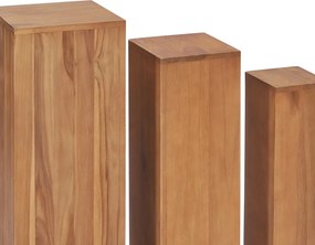 vidaXL Σετ Ανθοστήλες 3 Τεμαχίων από Μασίφ Ξύλο Teak