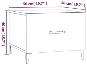 Τραπέζια Σαλονιού με Μεταλλικά Πόδια. Λευκά 50x50x40 εκ. - Λευκό
