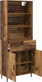 vidaXL Highboard 2 pcs Παλιό Ξύλο 69,5 x 32,5 x 180 εκ