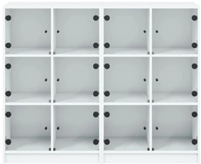 vidaXL Βιβλιοθήκη με Πόρτες Λευκή 136x37x109 εκ. από Επεξεργ. Ξύλο