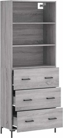 vidaXL Ντουλάπι Γκρι Sonoma 69,5 x 34 x 180 εκ. Επεξεργασμένο Ξύλο