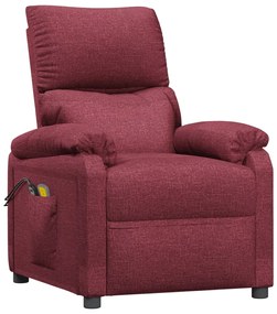 vidaXL Πολυθρόνα Μασάζ Ηλεκτρική Μπορντό Υφασμάτινη