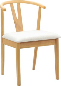 vidaXL Καρέκλα τραπεζαρίας 2 pcs Φυσικό και Ανοιχτό