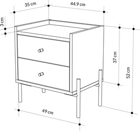 Κομοδίνο Sapphire Δρυς FREMA 44.9x35x52