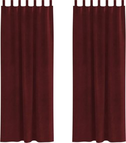 vidaXL Κουρτίνες συσκότισης 2 pcs Κόκκινο 140 x 245 cm Βελούδο