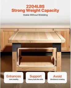 VEVOR 8pcs Workbench Corner Brackets Kit 6.5 x 6.5 x 6.5 in/165 x 165 x 165 mm