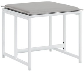 vidaXL Σετ Τραπεζαρίας Κήπου 11 τεμ. Λευκός από Textilene με Μαξιλάρια