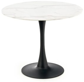 Τραπέζι Houston 901, Μαύρο, Λευκό μάρμαρο, 72cm, 22 kg, Επεξεργασμένο γυαλί, Μέταλλο | Epipla1.gr
