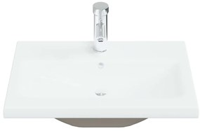 vidaXL Νιπτήρας Ένθετος Λευκός 61 x 39 x 18 εκ. Κεραμικός με Βρύση