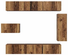vidaXL Σετ επίπλου τηλεόρασης 8 pcs Παλαιό ξύλο 30.5 x 30 x 90 cm