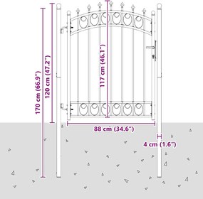 vidaXL Πύλη Φράχτη με Ακίδες EMMEN 150 x 100 cm