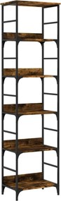 vidaXL Βιβλιοθήκη Καπνιστή Δρυς 50x33x188,5 εκ. Επεξεργασμένο Ξύλο