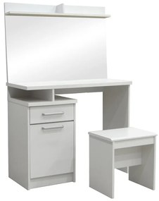 Intrahome Τουαλέτα κρεβατοκάμαρας Olympus Intrahome με καθρέπτη και σκαμπό λευκό 90.5x39.5x75εκ | SKU: INTRAPA-234111324