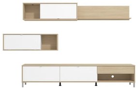 Σύνθετο σαλονιού CAMBRIDGE σε Λευκό - Oak 234x40x176εκ. 234x40x176 εκ.