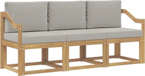 vidaXL Σειρά Καναπέ Εξωτερικού 3 pcs Λευκό και Ανοιχτό Γκρι