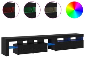 vidaXL Κάβες τηλεόρασης 2 τμχ με LED φώτα Μαύρη βελανιδιά Επεξεργασμένο ξύλο