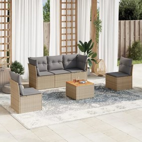 vidaXL Patio Sofa Set 5-θέσια Μίξη μπεζ και ανοιχτό γκρι