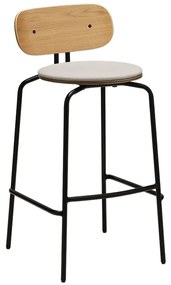 Σκαμπό Μπαρ Curious 5918-3C719-02 49.5x52x98.7cm Black White Sands