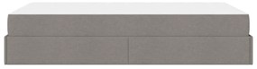 vidaXL Σκελετός κρεβατιού με στρώμα 2 pcs Taupe ύφασμα