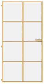 vidaXL Εσωτερική Πόρτα Χρυσή 102,5x201,5 εκ. Ψημένο Γυαλί & Αλουμίνιο