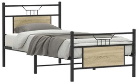 vidaXL Πλαίσιο Κρεβατιού Χωρ. Στρώμα Sonoma Δρυς 75x190εκ Επεξ. Ξύλο