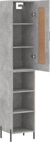 vidaXL Ντουλάπι Γκρι Σκυροδέματος 34,5x34x180 εκ. Επεξεργασμένο Ξύλο