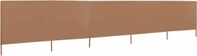 vidaXL Προστατευτικό Αέρα με 5 Πάνελ Taupe 600 x 80 εκ. Υφασμάτινο