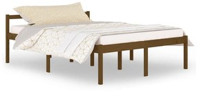 Κρεβάτι Ηλικιωμένων Μελί 150x200εκ. Μασίφ Ξύλο Πεύκου King Size - Καφέ