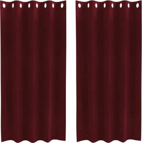vidaXL Κουρτίνες συσκότισης 2 pcs Κόκκινο 140 x 175 cm Βελούδο