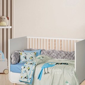 Κουβέρτα Βρεφική 4914 Fleece Grey-Blue-Mint Das Home Αγκαλιάς 80x110cm Πολυέστερ