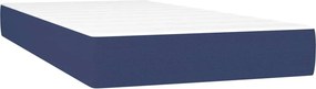 vidaXL Κρεβάτι Boxspring με Στρώμα Μπλε 90x190 εκ.Υφασμάτινο