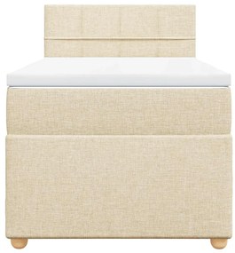 vidaXL Κρεβάτι Boxspring με Στρώμα Κρεμ 80 x 200 εκ. Υφασμάτινο