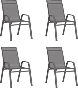 vidaXL Σετ Τραπεζαρίας Κήπου 5 Τεμαχίων Γκρι / Μαύρο