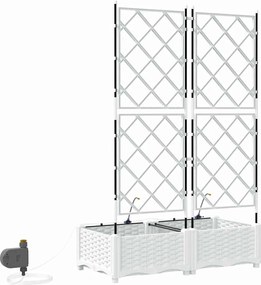 vidaXL Γλάστρα Κήπου 2 pcs Λευκό Ατσάλι