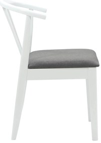 vidaXL Καρέκλα τραπεζαρίας 2 pcs Λευκό και Γκρι Καθαρό Καουτσούκ