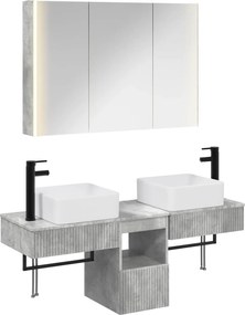 vidaXL Σετ Ντουλαπιών Μπάνιου 4 pcs Γκρι Σκυροδέματος