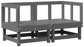 vidaXL Καναπέδες Γωνιακοί με Μαξιλάρια 2 τεμ. Γκρι Μασίφ Ξύλο Πεύκου